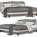 Modern Double Bed 3d model