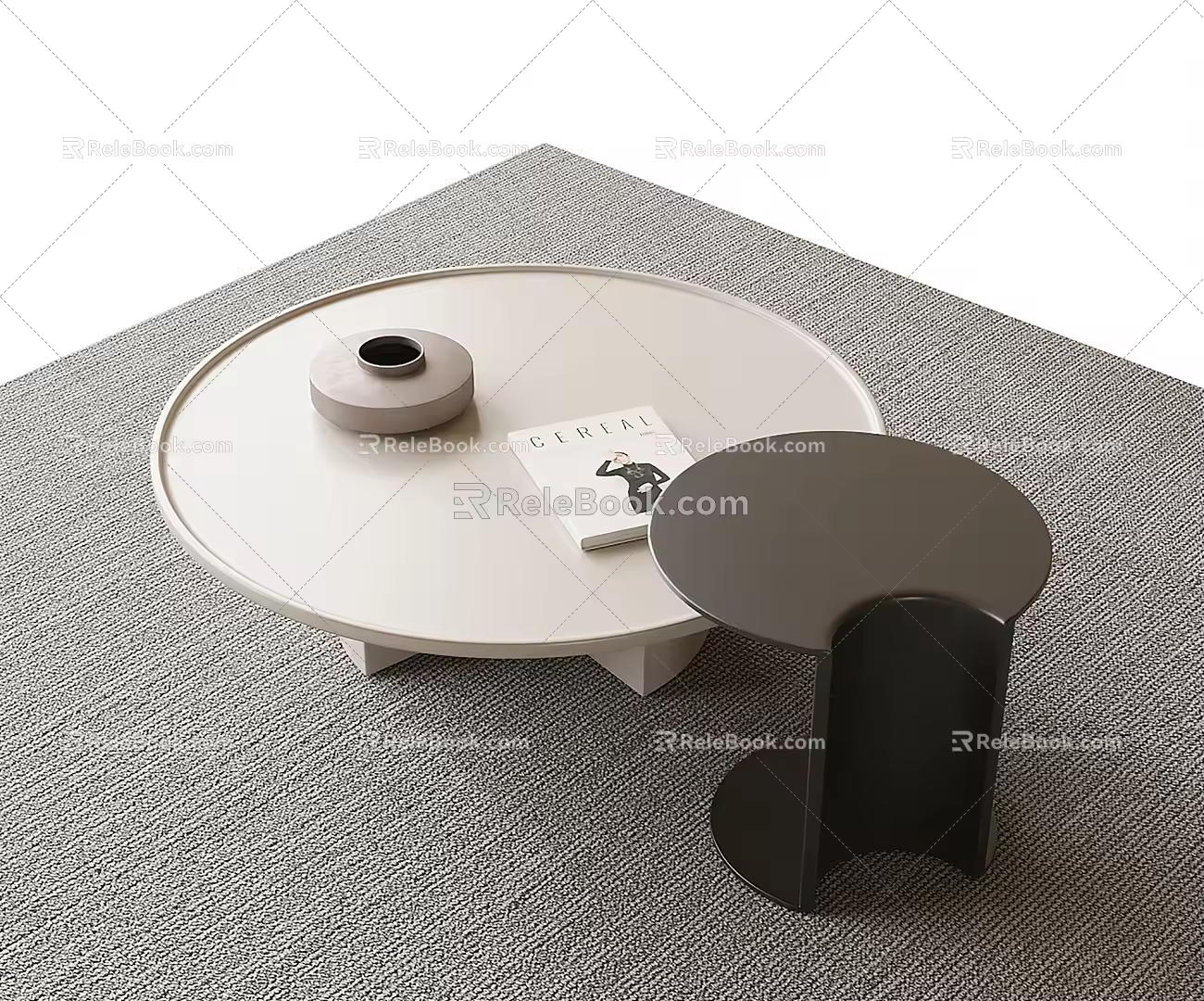 Modern coffee table round coffee table 3d model