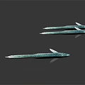 Three Turquoise Fish With White Stripes Swimming On Dark Background With Reflections