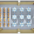 Bright Classroom Interior With Neat Desks Chairs Blackboards Red Flag And Wall Slogans