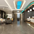 Modern Commercial Interior Design With Reception Counter Seating And Product Shelves