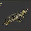 3D Rendered Striped Fish Model With Realistic Texture On Gray Background