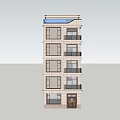 Modern Multi Story Detached Villa With Stone Exterior Large Windows Balconies And Flat Roof