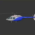 Blue And White Helicopter For Aerospace Missions Featuring Rotor And Cockpit Structure