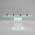 Hisense Mobile Phones Display Shelf With Modern White Design For Retail Exhibition