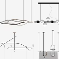 Modern chandelier combination 3d model