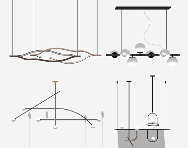 Modern chandelier combination 3d model