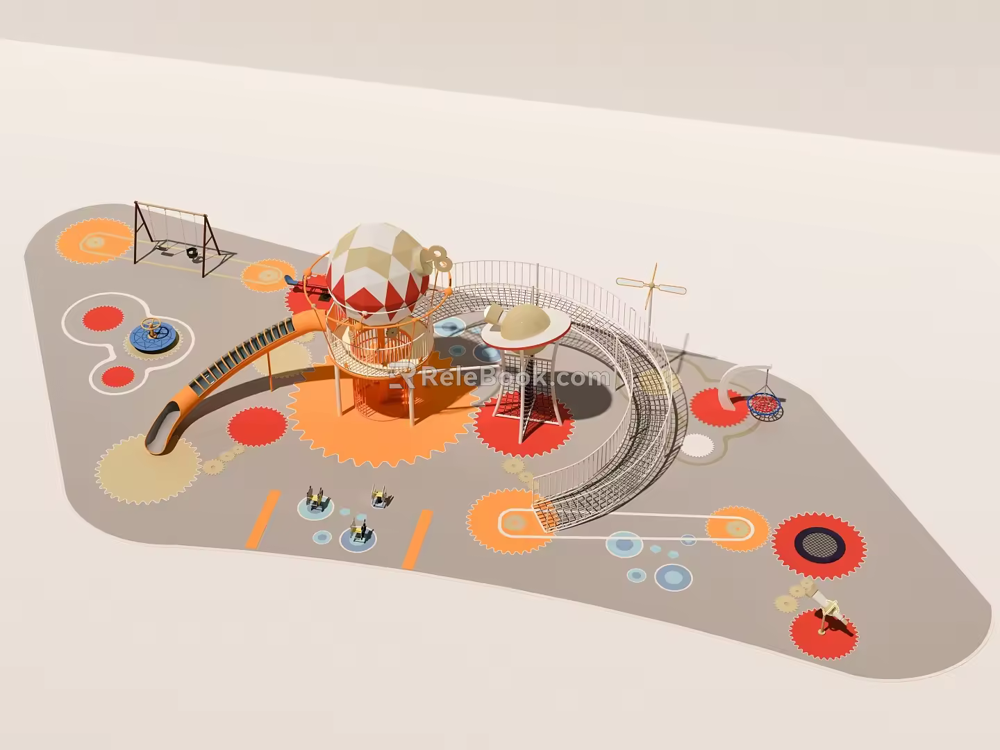 Modern slide mechanical balloon 3d model
