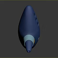 Vibrant Blue Ocarina Musical Instrument with Silver Band and Artistic Paint Supplies