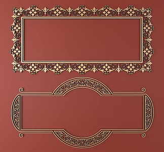 European-style Metal Carved European Pattern Hollow Carved Pattern 3d model