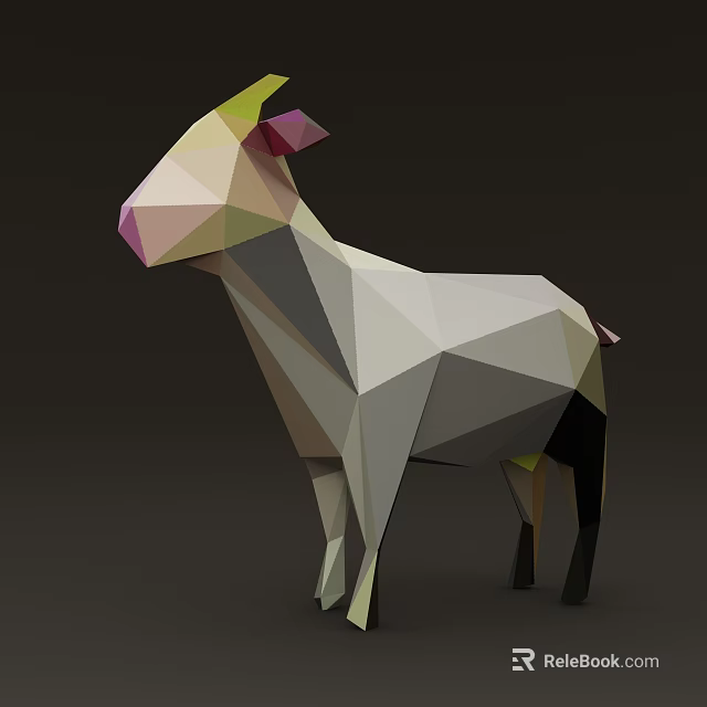 Stylish Reptile 3D Model With Geometric Shapes In Low Poly Design 3d model 