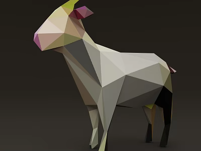 Stylish Reptile 3D Model With Geometric Shapes In Low Poly Design 3d model