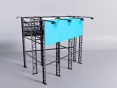 Modern Metal Billboard Outdoor Billboard 3d model