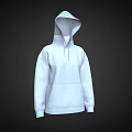 White Oversized Hoodie With Drawstring Hood And Front Pocket Design