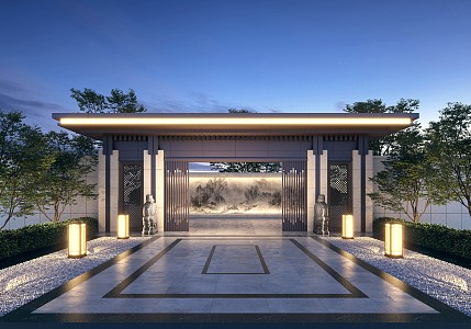 New Chinese Courtyard Landscape 3d model