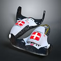 Pair Of Swiss Sports Equipment With Red Cross Logo White And Black Design