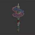 Mechanical Weapon With Metal Gears Chain Rotating Components And Industrial Design