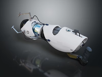 Advanced Modern Weapon With White Body Transparent Window And Mechanical Components 3d model