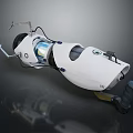 Advanced Modern Weapon With White Body Transparent Window And Mechanical Components 3d model