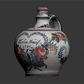 Colorful Hand Painted Vase Decorated With Vibrant Floral Patterns And Lush Green Leaves