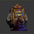 Vibrant Fantasy Snail Creature With Character On Decorated Shell And Hanging Lantern