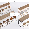 Modern Bar Table and Chair Dining Table and Chair Bar Stool 3d model