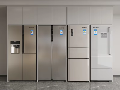 Samsung Refrigerators and Freezers Various Styles Modern Design Stainless Steel Finish Showroom 3d model