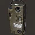 Military Green Mechanical Device With Metal Body Label And Knobs 3d model
