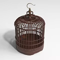 Traditional Woven Brown Birdcage Furniture With Metal Hook And Base