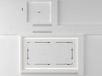Modern Ceiling Design With Recessed Lighting And Framed Panel Structure 3d model
