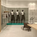 DENLOVE Clothing Store Interior With Clothes Display Seating Area And Plant