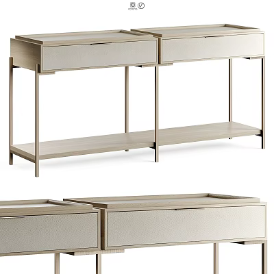 Modern Entryway And Side Cabinet With Drawers And Open Shelves Design 3d model