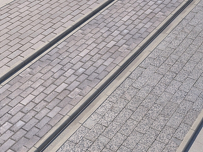 Modern Pavement Square Brick Sidewalk model