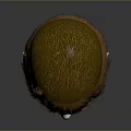 White Human Head Model Featuring Red Short Hair With Straight Bangs And Smooth Hair Texture