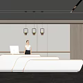 Modern Reception Desk Company Front Desk 3d model