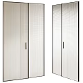 Modern Interior Sliding Doors With Mesh Glass Panels And Sleek Metal Handles