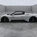 White Convertible Sports Car With Black Roof Sleek Design And Black Wheels