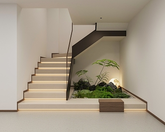 New Chinese Stair Small View Interior Landscape 3d model