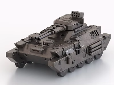 Modern Military Tank Model With Turret Cannon Tracks And Armor Details 3d model