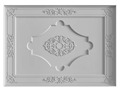 Elegant Ceiling Design Featuring Ornate Decorative Patterns 3d model