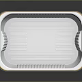 Rectangular Aluminum Foil Food Container Set With White Lid And Golden Base For Food Storage