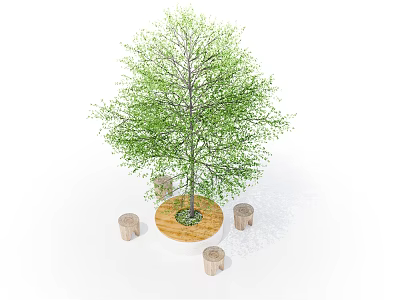 Modern Tree Pool Landscape Tree Pool 3d model