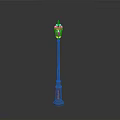 Classical Street Lamp Design With Ornate Pole And Vintage Light Shade