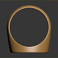 Golden Ring With Intricate Geometric Pattern On Smooth Polished Surface 3d model
