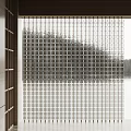 Modern Glass Room Divider With Grid Design And Natural Landscape View