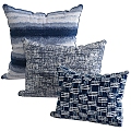 Modern Throw Pillow Pillow Decorative Textile Blue 3d model