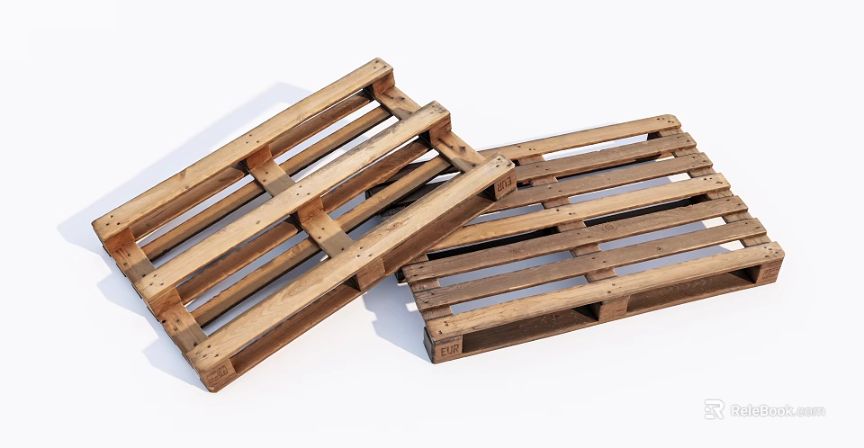 Solid Wood Industrial Equipment Wooden Pallets Heavy Duty for Storage and Transportation Use 3d model 