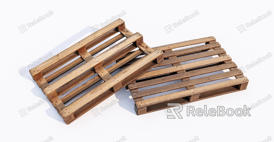 Modern pallets Old wooden pallets model