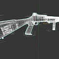 High Quality Black Tactical Rifle 3D Model with Magazine and Accessories