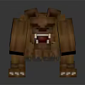 Pixel Style Brown Bear Game Character With Sharp Teeth And Blocky 3D Design 3d model
